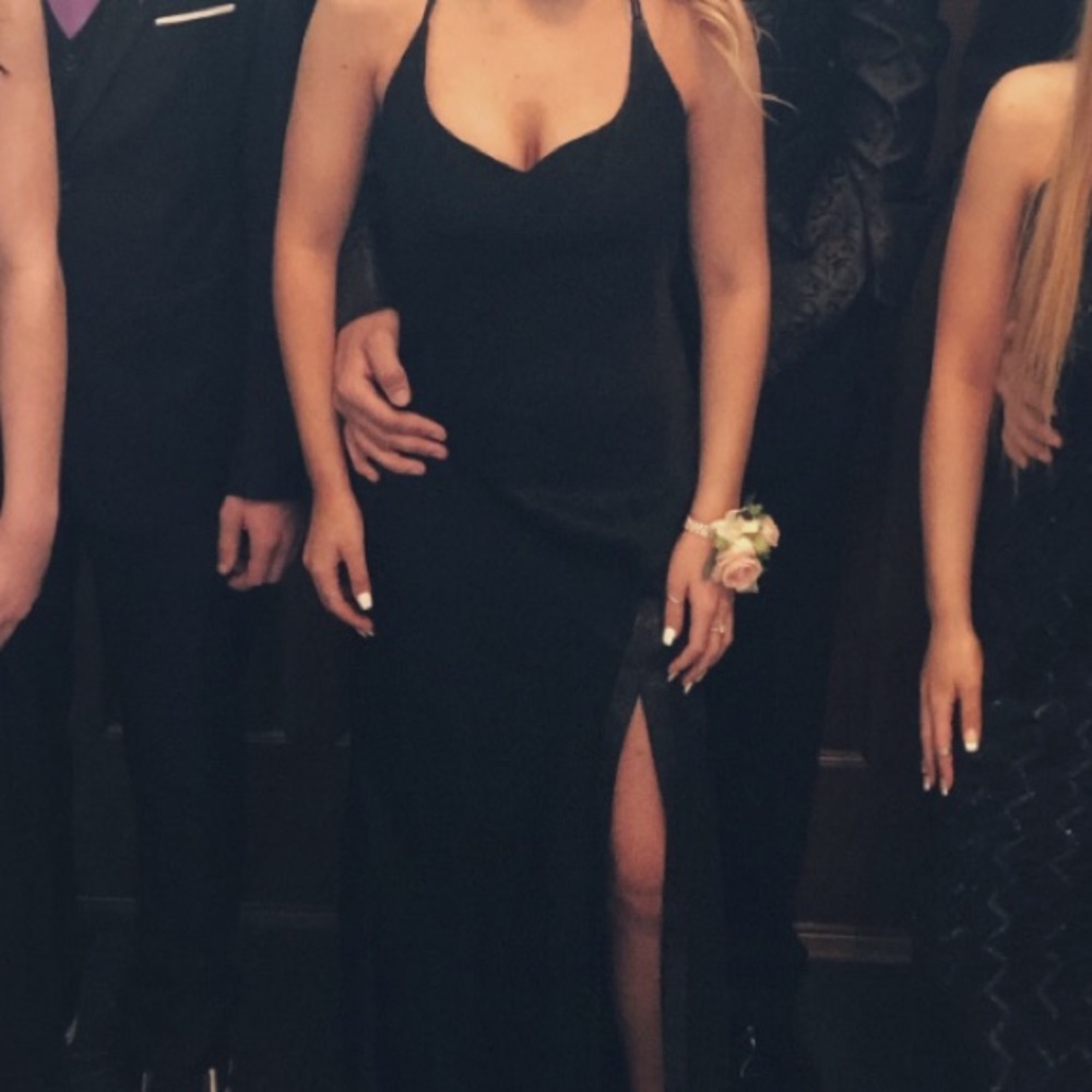 Black prom dress with slit
